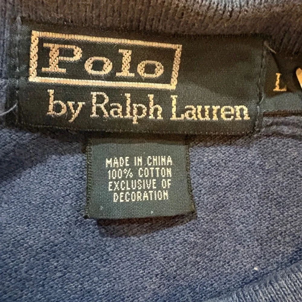 Polo‎ Ralph Lauren Mens Blue Long Sleeve Cotton Polo Shirt Yellow Pony Logo L